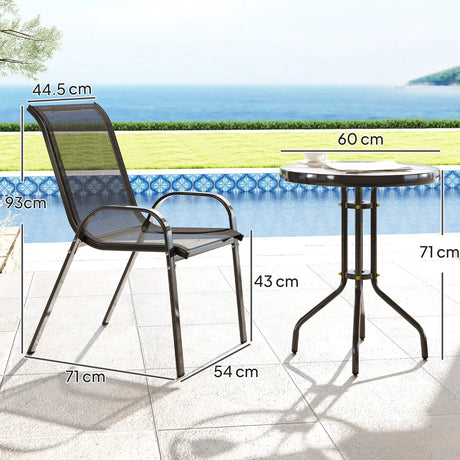 Outsunny Three-Piece Outdoor Garden Set - Black
