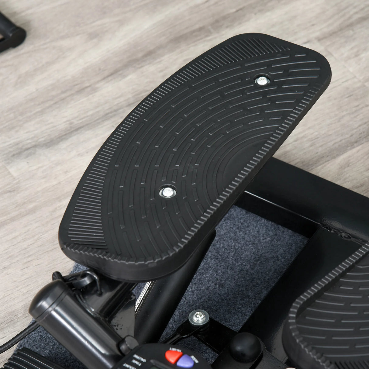 HOMCOM Portable Mini Stepper, Exercise Fitness Machine for Legs Arms Thigh Toner Toning Machine, Stair Steps Workout Training Fitness, w/ Resistance Bands and Floor Mat, Black