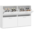 HOMCOM Wooden Modern Design 4 Drawer Shoes Cabinet Pull Down Shelf Storage Organiser - White