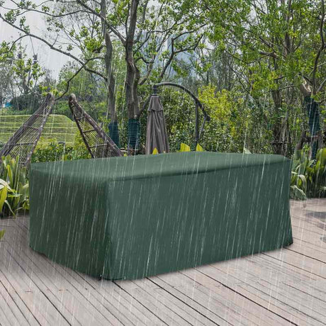 Outsunny Garden Furniture Cover, Oxford Fabric Outdoor Rectangular Rattan Furniture Cover with PE Coating, Waterproof, Windproof, Anti-UV, 222 x 155 x 67cm, Green