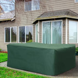 Outsunny Outdoor Garden Furniture Cover Waterproof, Anti-UV 600D Heavy Duty Oxford Fabric Patio Furniture Cover for Rectangular Sofa Table Set, Green, 205 x 145 x 70 cm