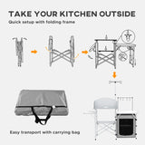 Outsunny Multi-Feature Folding Camping Kitchen, with Wind Shield