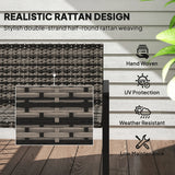 Outsunny Two-Seater Rattan Bench - Mixed Grey