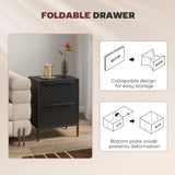 HOMCOM Chest of Drawers, Dresser with 2 Fabric Drawers and Aluminium Handles - Black