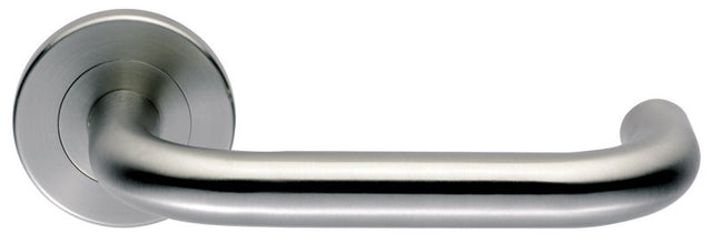 STEELWORX 19MM DIA SAFETY LEVER ON 6MM CONCEALED SPRUNG ROSE - SATIN STAINLESS STEEL - PAIR