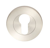 STEELWORX - ESCUTCHEON EURO PROFILE ON CONCEALED FIX THREADED ROUND ROSE - SATIN STAINLESS STEEL - 53 x 8 - EACH