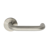 STEELWORX 304 GRADE 19MM SAFETY LEVER ON 53 X 8MM PUSH ON ROSE SPRUNG EN1906 GRADE 4 - BRIGHT STAINLESS STEEL/SATIN STAINLESS STEEL - 19MM - PAIR