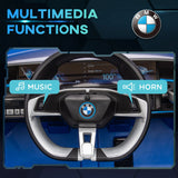 HOMCOM BMW i4 Licensed 12V Kids Electric Ride-On Car, Blue