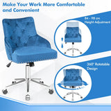 Upholstered Home Office Chair with Wheels and Nailhead Trim