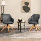 Ergonomic Armchairs with Linen Fabric Cover for Home Office-Grey