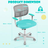 Children&#39;s Desk Chair Children&#39;s Computer Chair with Adjustable Height Turquoise
