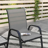 Outsunny Three-Piece Metal Frame Garden Seating Set - Grey