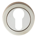 ESCUTCHEON - EURO PROFILE - SCREW-ON ROUND ROSE - BRIGHT STAINLESS STEEL - 52 x 7 - EACH