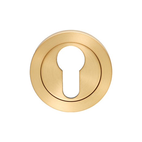 ESCUTCHEON - EURO PROFILE - SCREW-ON ROUND ROSE - SATIN PVD - EACH