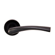BREEZE LEVER ON SPRUNG SCREW-ON ROUND ROSE - MATT BLACK - PAIR