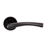 BREEZE LEVER ON SPRUNG SCREW-ON ROUND ROSE - MATT BLACK - PAIR