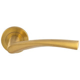 BREEZE LEVER ON SPRUNG SCREW-ON ROUND ROSE - Satin PVD - PAIR