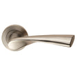 BREEZE LEVER ON SPRUNG SCREW-ON ROUND ROSE - SATIN STAINLESS STEEL - PAIR