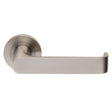 ZURIGO LEVER ON SPRUNG SCREW-ON ROUND ROSE - SATIN STAINLESS STEEL - PAIR