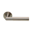 CROWN KNURLED LEVER ON SPRUNG SCREW-ON ROUND ROSE - SATIN STAINLESS STEEL - PAIR