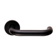 NERA LEVER ON SPRUNG SCREW-ON ROUND ROSE - MATT BLACK - PAIR