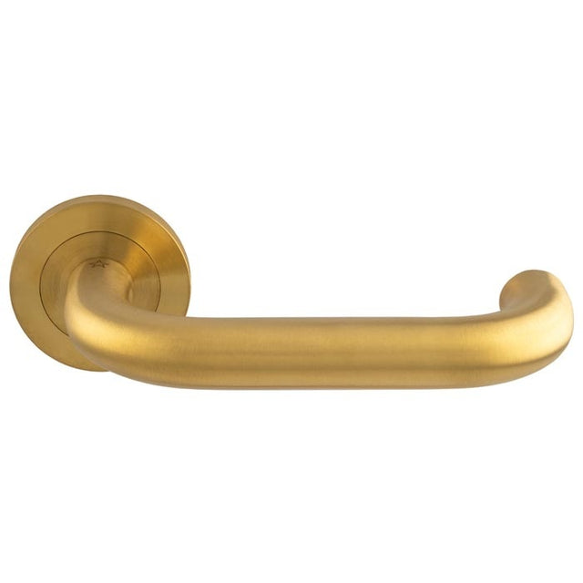 NERA LEVER ON SPRUNG SCREW-ON ROUND ROSE - Satin PVD - PAIR