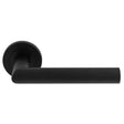 TREVIRI LEVER ON SPRUNG SCREW-ON ROUND ROSE - MATT BLACK - PAIR