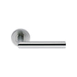 TREVIRI LEVER ON SPRUNG SCREW-ON ROUND ROSE - SATIN STAINLESS STEEL - PAIR