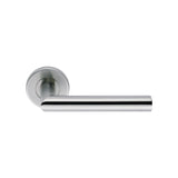 TREVIRI LEVER ON SPRUNG SCREW-ON ROUND ROSE - SATIN STAINLESS STEEL - PAIR