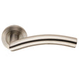 DRESDA LEVER ON SPRUNG SCREW-ON ROUND ROSE - SATIN STAINLESS STEEL - PAIR