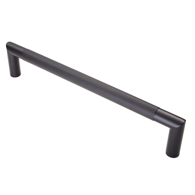 20MM DIA. CROWN KNURLED PULL HANDLE - 300MM C/C - BOLT THROUGH FIXING_x005F
 - MATT BLACK - EACH