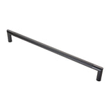 20MM DIA. CROWN KNURLED PULL HANDLE - 450MM C/C - BOLT THROUGH FIXING_x005F
 - MATT BLACK - EACH
