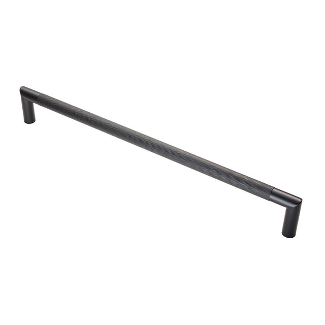 20MM DIA. CROWN KNURLED PULL HANDLE - 450MM C/C - BOLT THROUGH FIXING_x005F
 - MATT BLACK - EACH