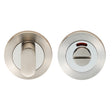 TURN & RELEASE - 5MM SPINDLE - SCREW-ON ROUND ROSE WITH INDICATOR - BRIGHT STAINLESS STEEL/SATIN STAINLESS STEEL - SET