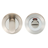 TURN & RELEASE - 5MM SPINDLE - SCREW-ON ROUND ROSE WITH INDICATOR - BRIGHT STAINLESS STEEL/SATIN STAINLESS STEEL - SET