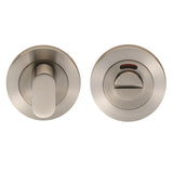 TURN & RELEASE - 5MM SPINDLE - SCREW-ON ROUND ROSE WITH INDICATOR - SATIN STAINLESS STEEL - SET