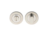 TURN & RELEASE - 5MM SPINDLE - SCREW-ON ROUND ROSE WITH INDICATOR - BRIGHT STAINLESS STEEL - SET