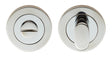TURN & RELEASE - 5MM SPINDLE - SCREW-ON ROUND ROSE - BRIGHT STAINLESS STEEL - SET