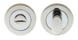 TURN & RELEASE - 5MM SPINDLE - SCREW-ON ROUND ROSE - BRIGHT STAINLESS STEEL - SET