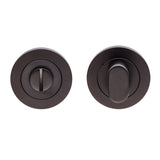 TURN & RELEASE - 5MM SPINDLE - SCREW-ON ROUND ROSE - MATT BLACK - SET