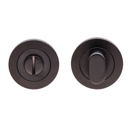 TURN & RELEASE - 5MM SPINDLE - SCREW-ON ROUND ROSE - MATT BLACK - SET