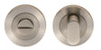 TURN & RELEASE - 5MM SPINDLE - SCREW-ON ROUND ROSE - SATIN STAINLESS STEEL - SET