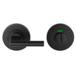 LARGE TURN & RELEASE - 5MM SPINDLE - SCREW-ON ROUND ROSE WITH INDICATOR - MATT BLACK - SET