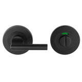 LARGE TURN & RELEASE - 5MM SPINDLE - SCREW-ON ROUND ROSE WITH INDICATOR - MATT BLACK - SET