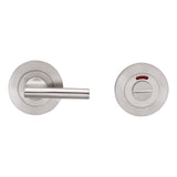 LARGE TURN & RELEASE - 5MM SPINDLE - SCREW-ON ROUND ROSE WITH INDICATOR - SATIN STAINLESS STEEL - SET