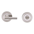 LARGE TURN & RELEASE - 5MM SPINDLE - SCREW-ON ROUND ROSE - BRIGHT STAINLESS STEEL/SATIN STAINLESS STEEL - SET