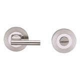 LARGE TURN & RELEASE - 5MM SPINDLE - SCREW-ON ROUND ROSE - BRIGHT STAINLESS STEEL/SATIN STAINLESS STEEL - SET