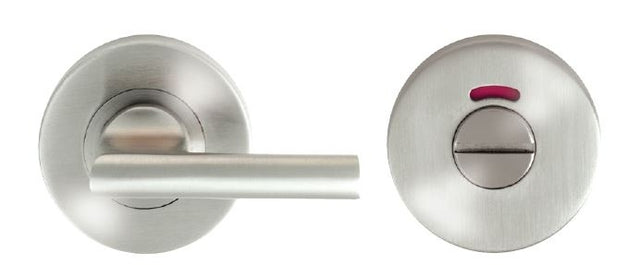 STEELWORX SWT TURN & RELEASE ON CONCEALED FIX ROUND ROSE WITH INDICATOR  (LARGE TURN) - SSS (53 X 8MM) - SATIN STAINLESS STEEL - SET