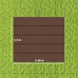 Outsunny Retractable Pergola Cover, 2.55 x 2.5 m Replacement Canopy Fabric for 3 x 3 m Frame, Roof Top Only, Brown