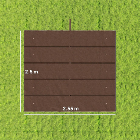Outsunny Retractable Pergola Cover, 2.55 x 2.5 m Replacement Canopy Fabric for 3 x 3 m Frame, Roof Top Only, Brown